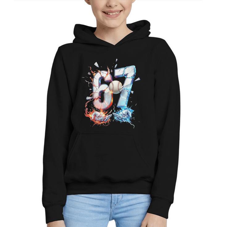 6 7 Baseball Six Seven Meme 67 Hands Kids Men Women Graphic Youth Hoodie