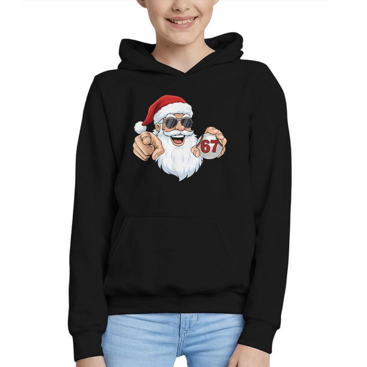 67 Baseball Santa Six Seven Meme Christmas Men Women Kids Graphic Youth Hoodie
