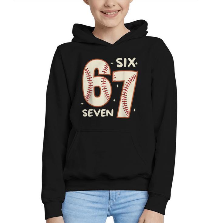67 Baseball Six Seven 6 7 Meme Kids 67 Teen Boys 6-7 Graphic Youth Hoodie