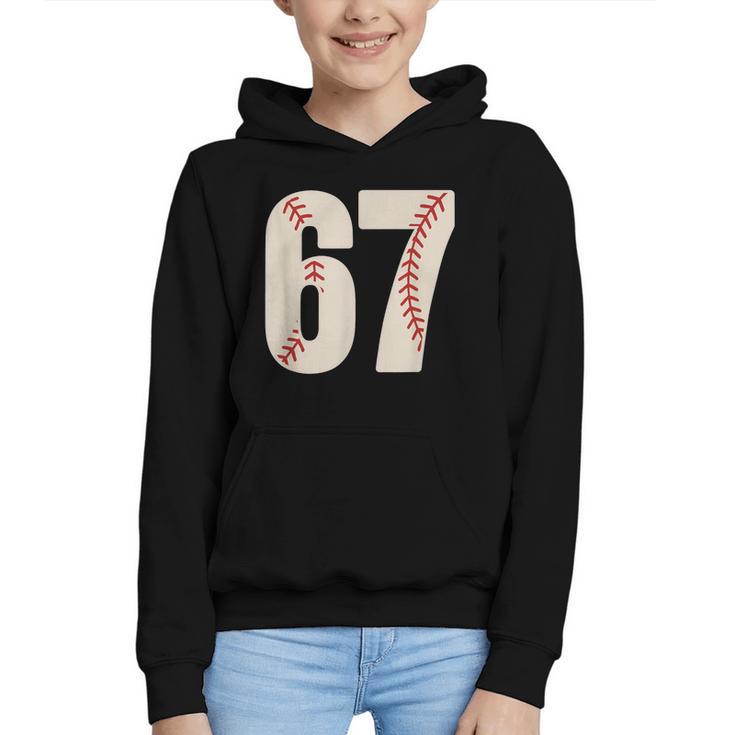 67 Baseball Six Seven 6 7 Meme 67 Graphic Youth Hoodie