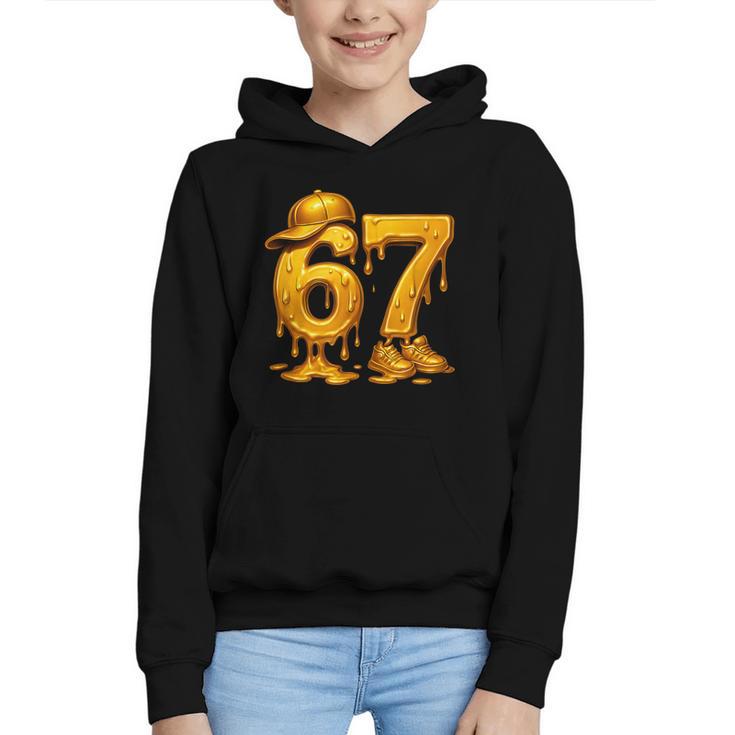 67 Brain Rot Meme Baseball Ice Cream Drip For Kids & Teens Graphic Youth Hoodie