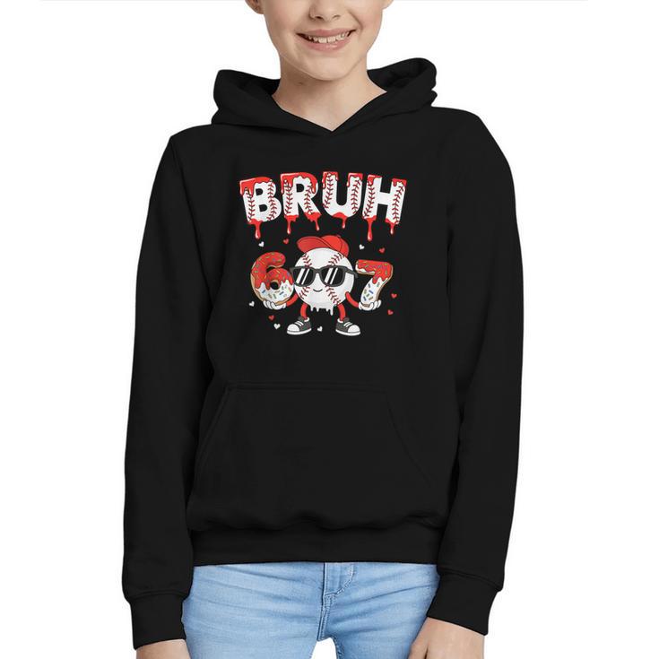 67 Bruh Valentines Baseball Boys Kids Six Seven 6 7 Graphic Youth Hoodie