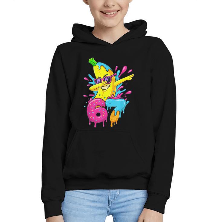 67 Dabbing Banana Baseball 6 7 Dripping Ice Cream Meme Graphic Youth Hoodie