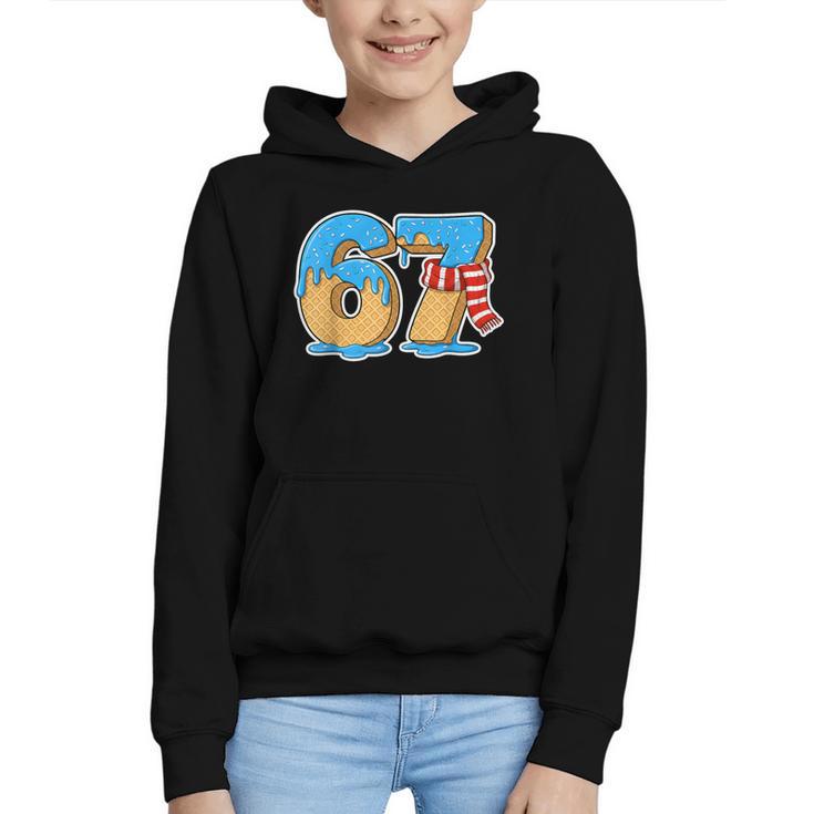 67 Ice Cream Drip Six Seven Baseball Drip 67 Boys Meme Graphic Youth Hoodie