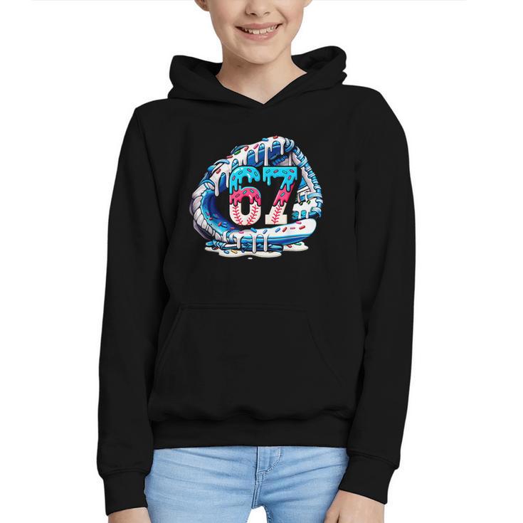 67 Meme Slang Baseball Glove Drip Ice Cream Six Seven 6 7 Graphic Youth Hoodie