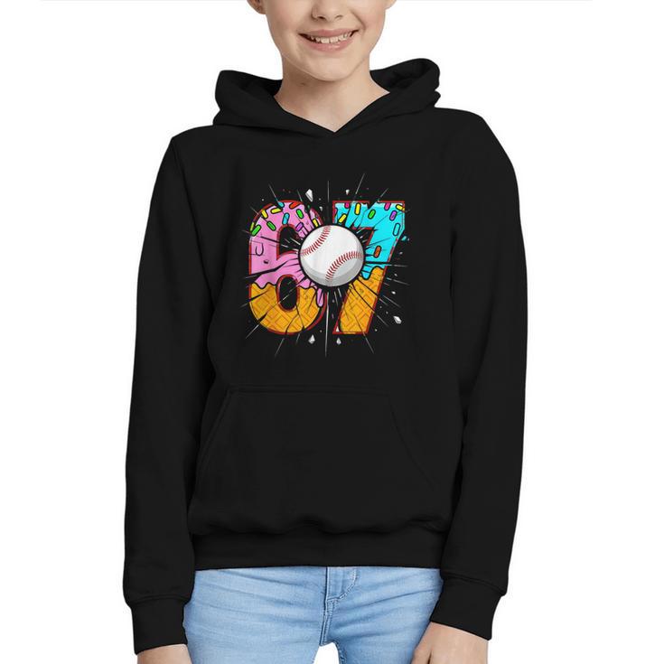 67 Six Seven 6 7 Boys 67 Baseball Ice Cream Drip 6 7 Graphic Youth Hoodie