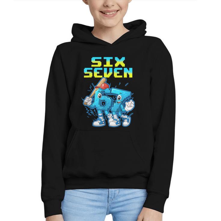 67 Six Seven 6-7 Italian Brainrot Kids Baseball Meme Graphic Youth Hoodie