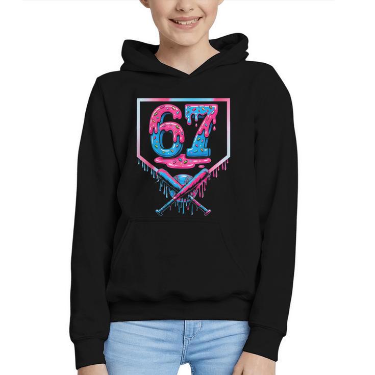 67 Six Seven Baseball Ice Cream Drip Cool Meme 67 Graphic Youth Hoodie
