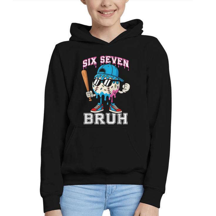 67 Six Seven Baseball Ice Cream Drip Number 67 Player Graphic Youth Hoodie