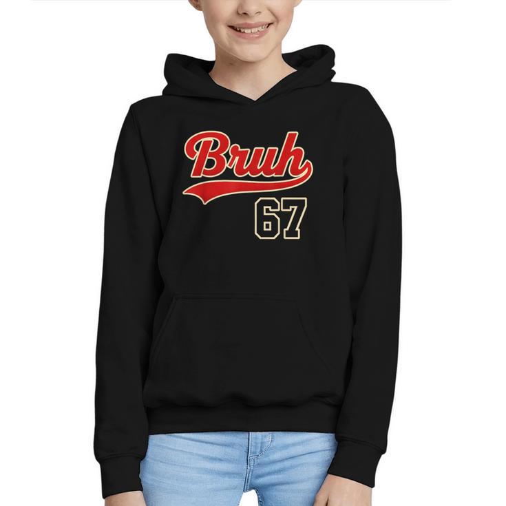 67 Six Seven Bruh Meme Baseball Vintage Style Men Boys Graphic Youth Hoodie