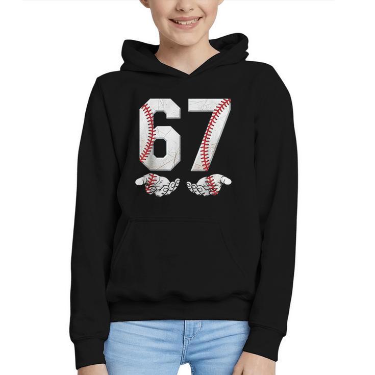 67 Six Seven Number 6 7 Meme Baseball Six Seven For Boys Men Graphic Youth Hoodie