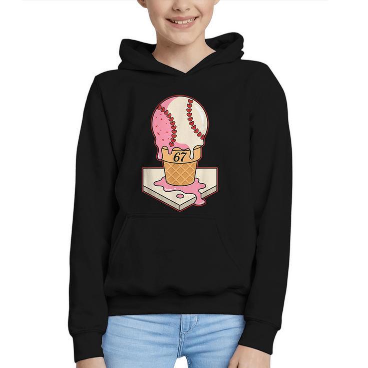67 Tee Baseball Creamy Dripping Graphic Sixty-Seven Clothes Graphic Youth Hoodie