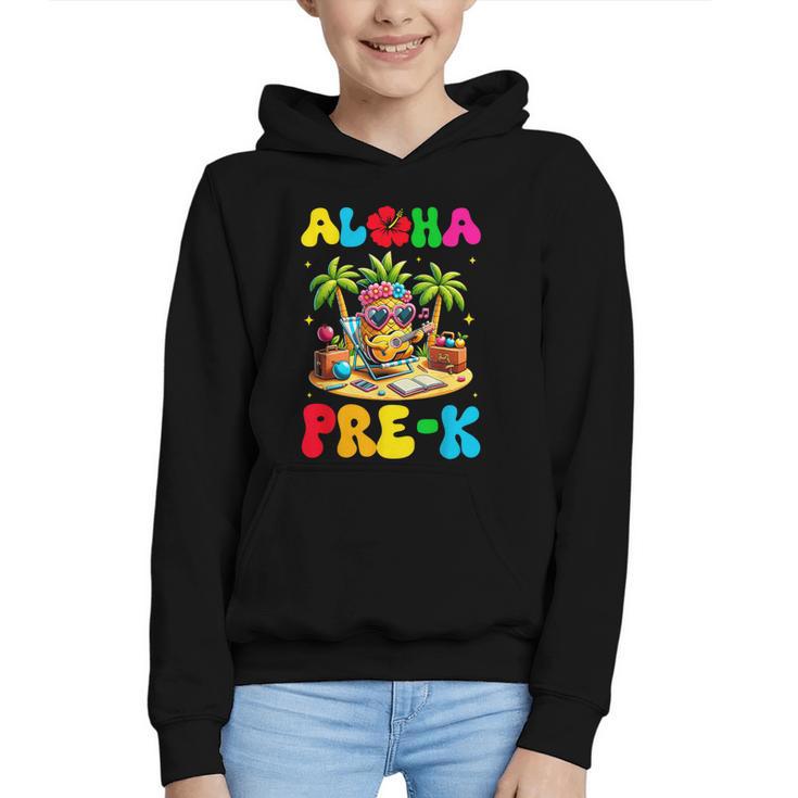 Aloha Pre-K Pineapple Hawaii Back To School Kids Girls Graphic Youth Hoodie