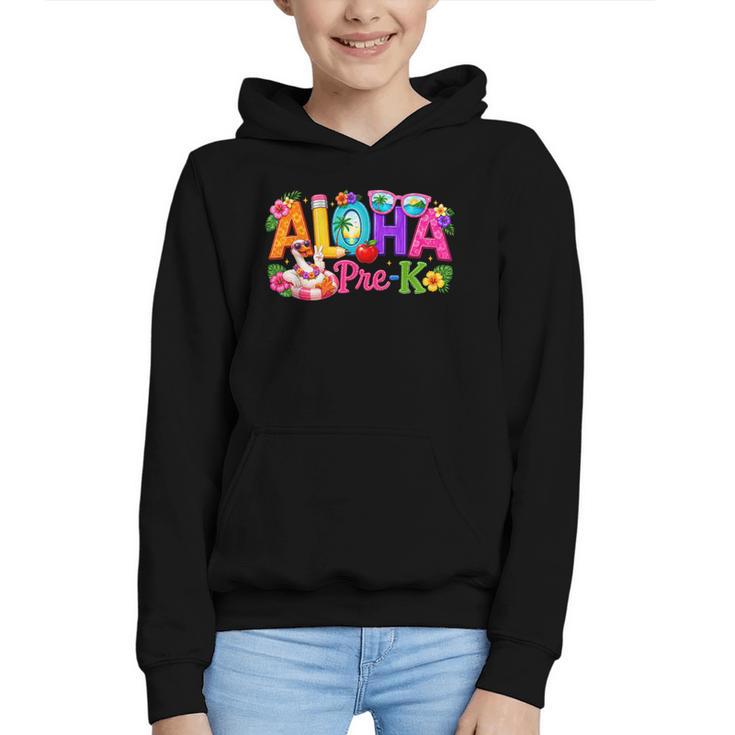 Aloha Pre-K Tropical Floral Beach Silly Goose Back To School Graphic Youth Hoodie