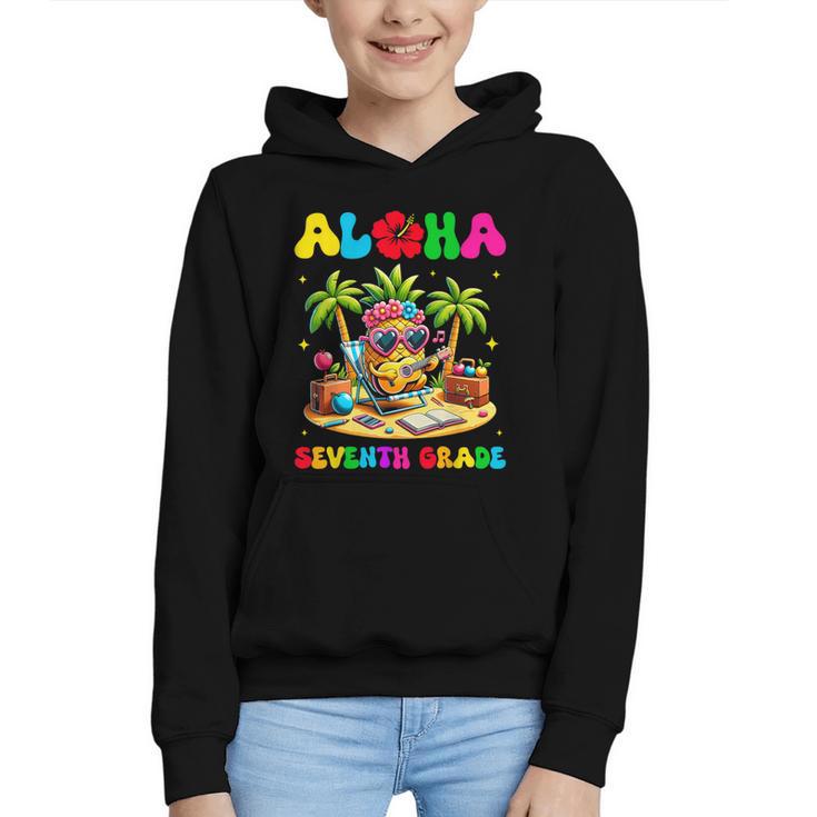 Aloha Seventh Grade Pineapple Hawaii Back To School Girls Graphic Youth Hoodie