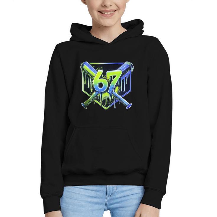 Awesome 67 Baseball Drip Effect Baseball 6-7 Meme Graphic Graphic Youth Hoodie