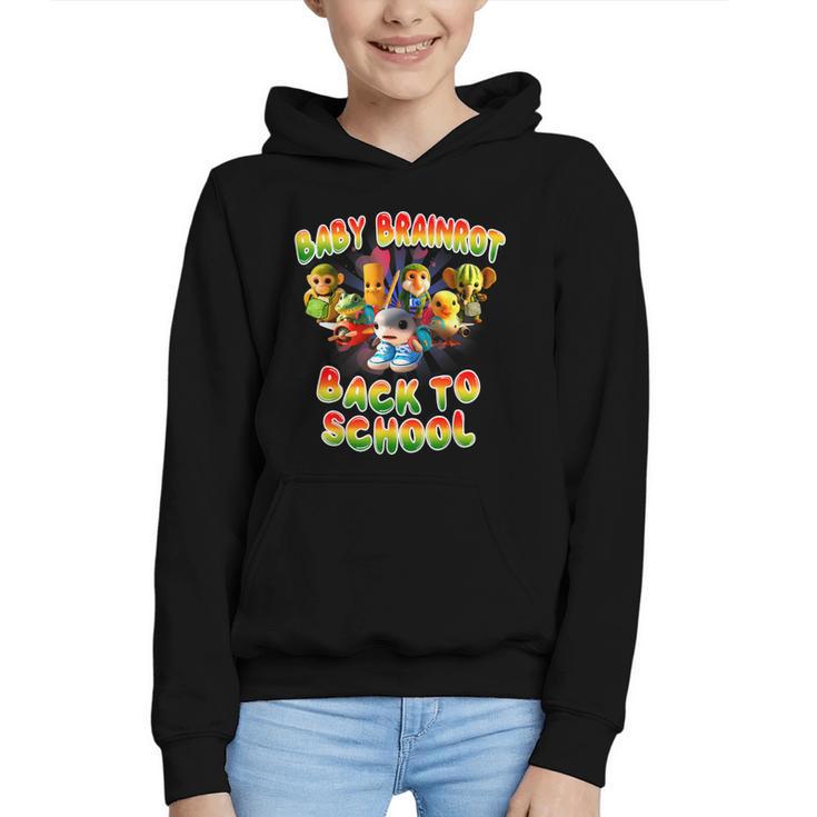 All Baby Brainrot Italian Meme Cute Back To School For Kids Graphic Youth Hoodie