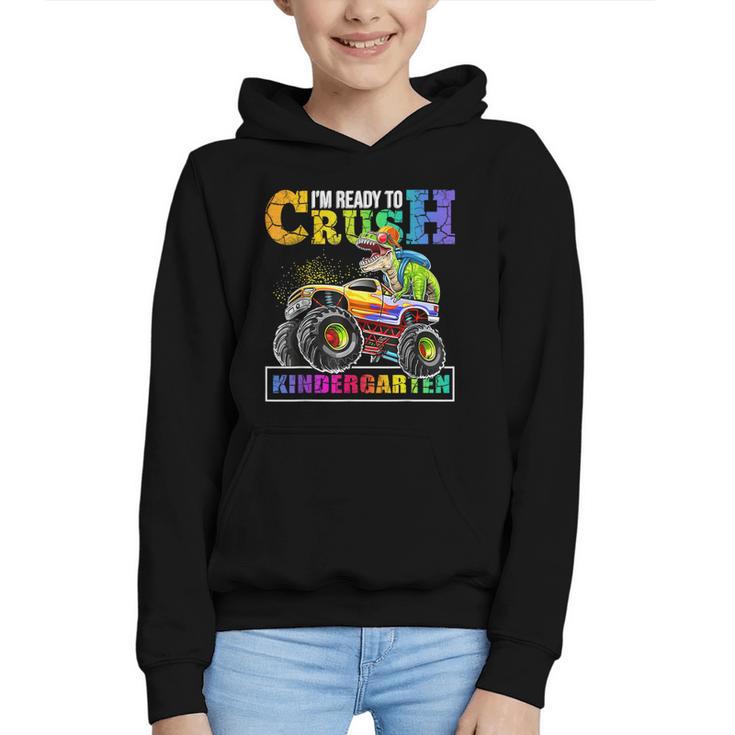 Back To School Boy Dinosaur I'm Ready To Crush Kindergarten Graphic Youth Hoodie
