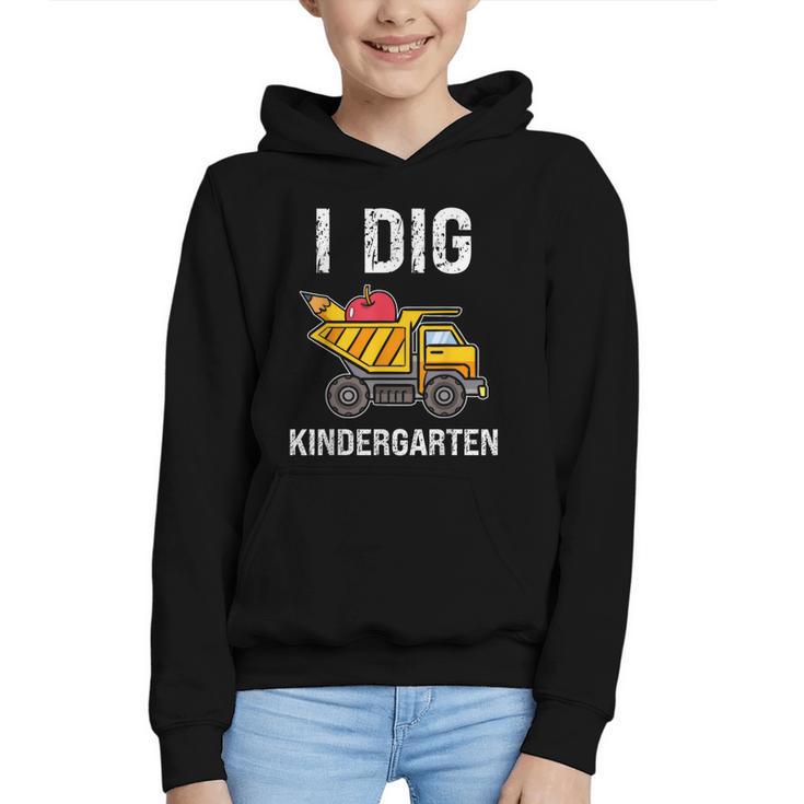 Back To School I Dig Kindergarten Dumping Truck Boys Girls Graphic Youth Hoodie