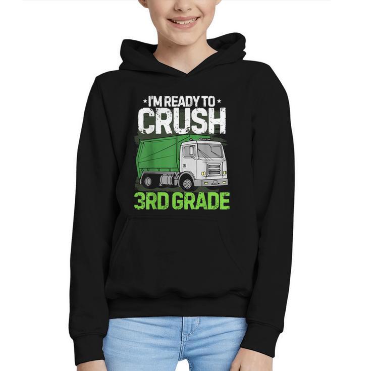 Back To School First Day Of 3rd Grade Garbage Truck Boys Graphic Youth Hoodie