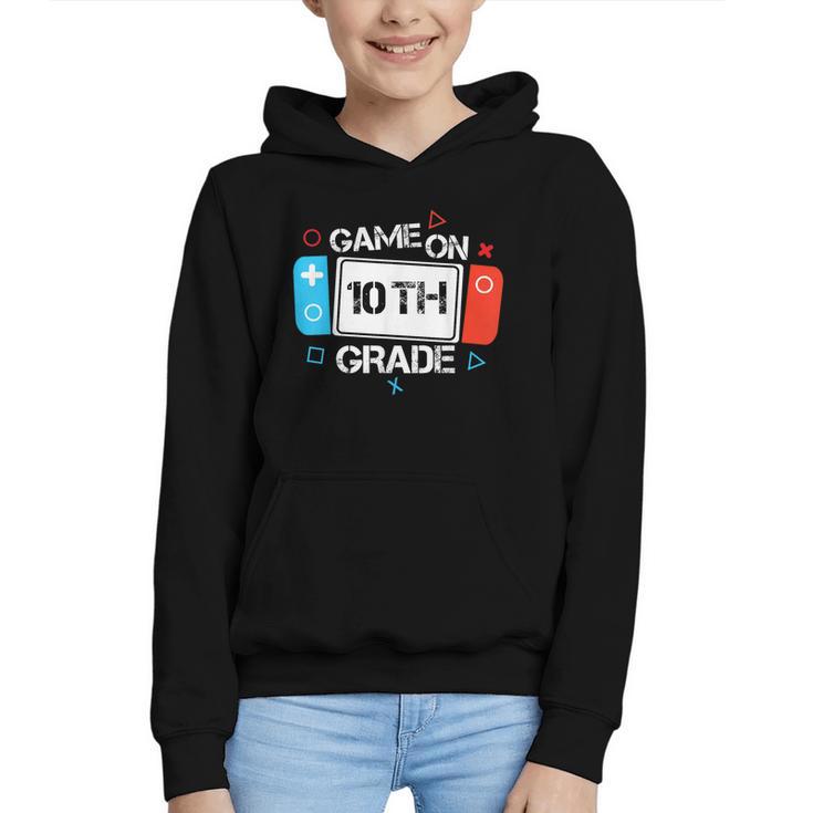 Back To School Game On 10th Grade Gamer Kids Boys Girl Graphic Youth Hoodie