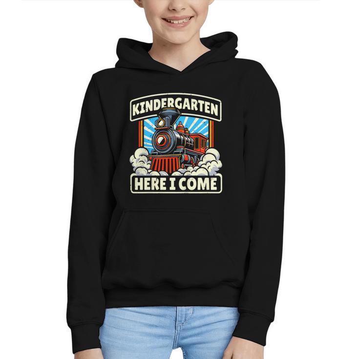 Back To School Kindergarten Here I Come Train Boys Girls Graphic Youth Hoodie