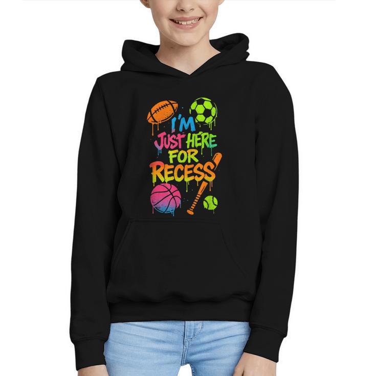 Back To School Sports Basketball Football Recess Graphic Youth Hoodie