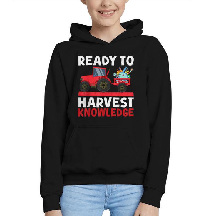 Back To School Tractor Farmer Boys First Day Of School Kids Graphic Youth Hoodie
