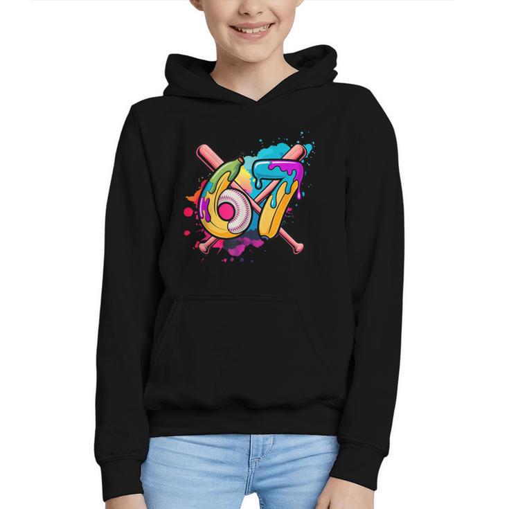 Banana Baseball 67 Ice Cream Drip Meme Graphic Youth Hoodie