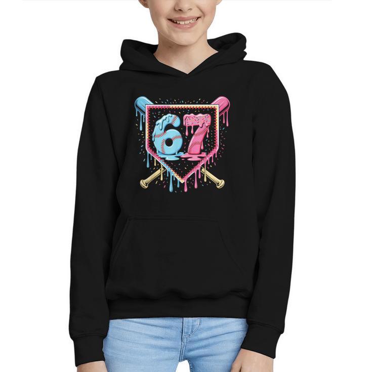 Baseball 67 Ice Cream Drip Six Seven Meme Boy Girl Kid Graphic Youth Hoodie