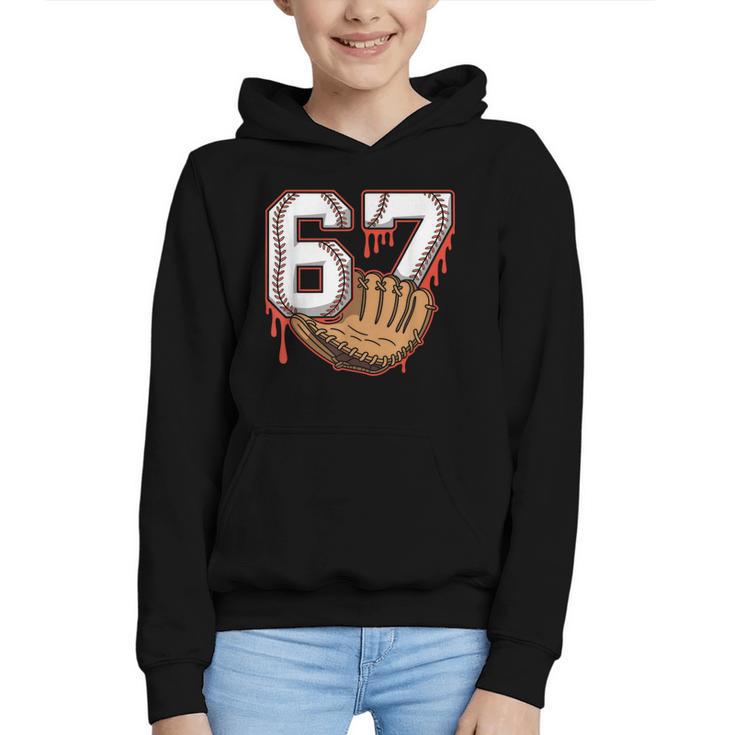 Baseball 67 Six Seven Alpha Slang 6 7 Meme Kids Teachers Boy Graphic Youth Hoodie