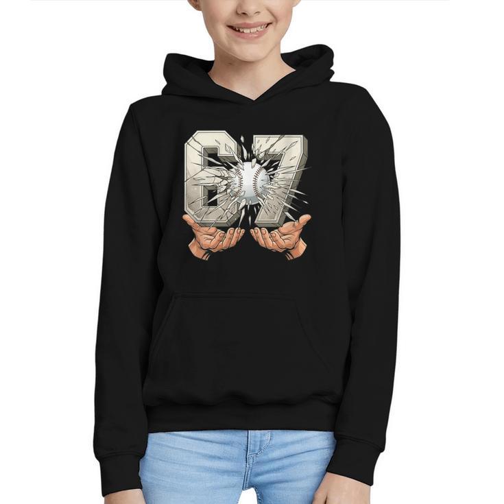 Baseball 67 Six Seven Gen Alpha Meme Graphic Youth Hoodie