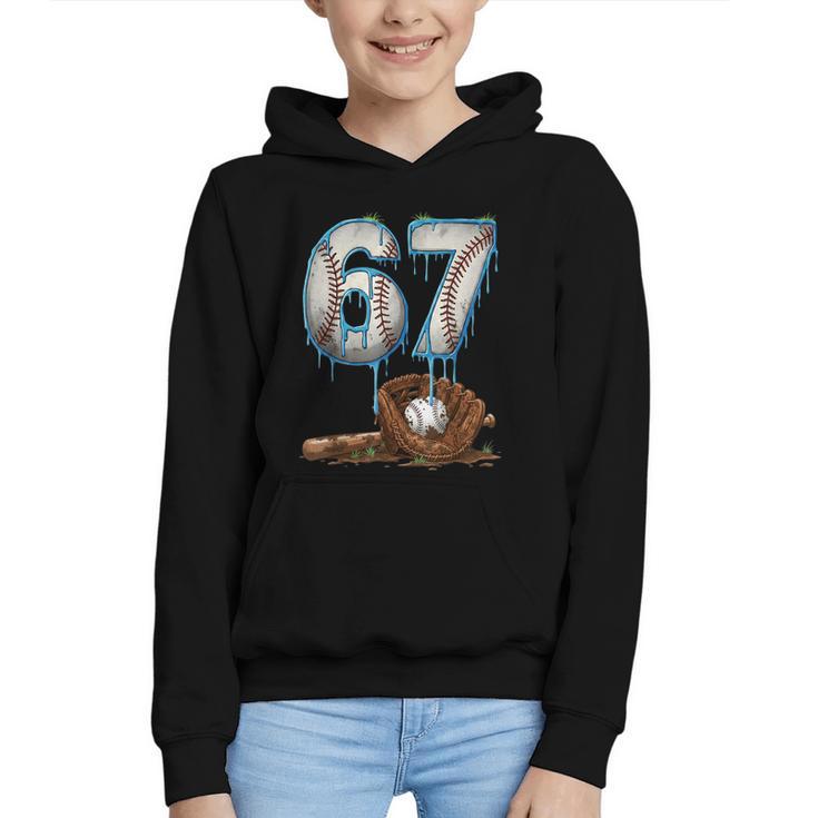 Baseball 67 Six Seven Meme 6-7 Drip Baseball Boys Men Graphic Youth Hoodie