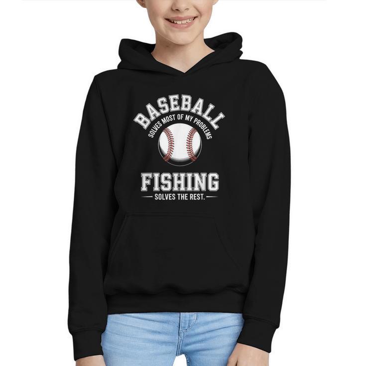 Baseball & Fishing Graphic Youth Hoodie