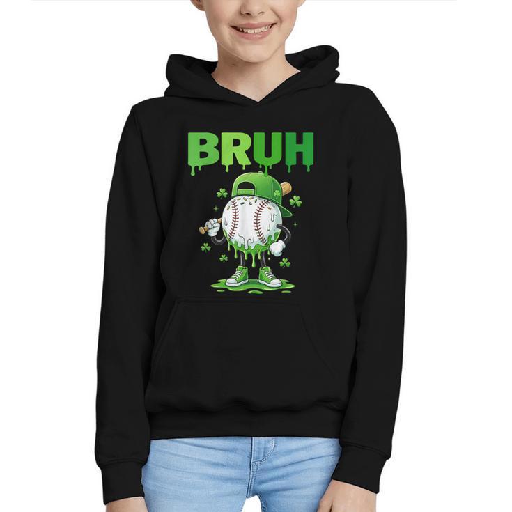 Baseball Bruh Drip Ice Cream Youth Boy St Patricks Day Graphic Youth Hoodie