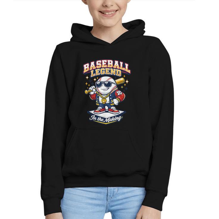 Baseball Cute Youth Ice Cream Valentine Day Sporty Fun Graphic Youth Hoodie