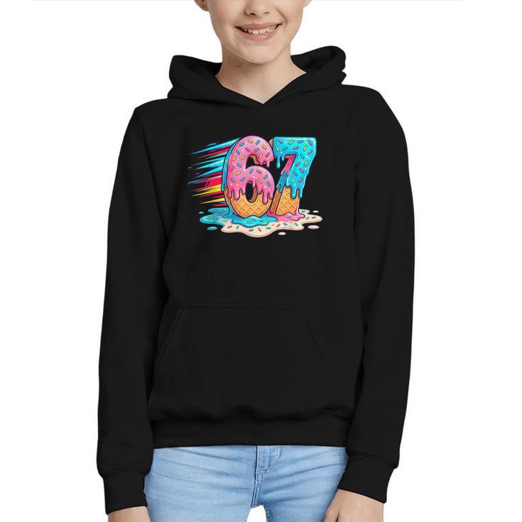 Baseball Drip Ice Cream 67 Graffiti Splash Melt Graphic Youth Hoodie