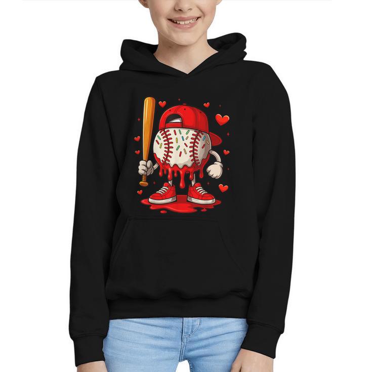 Baseball Drip Ice Cream Apparel Boys Kids Valentines Day Graphic Youth Hoodie