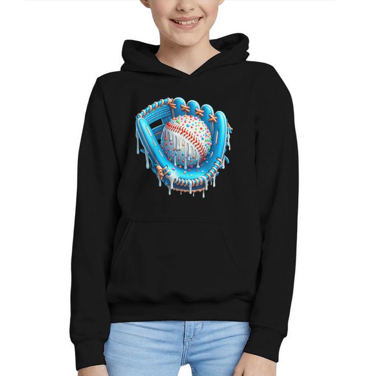 Baseball Drip Ice Cream Glove With Sprinkles Ball Boys Youth Graphic Youth Hoodie