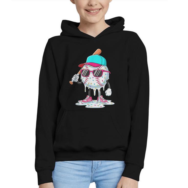 Baseball Drip Ice Cream Lifestyle Sprinkless Boy Kid Graphic Youth Hoodie