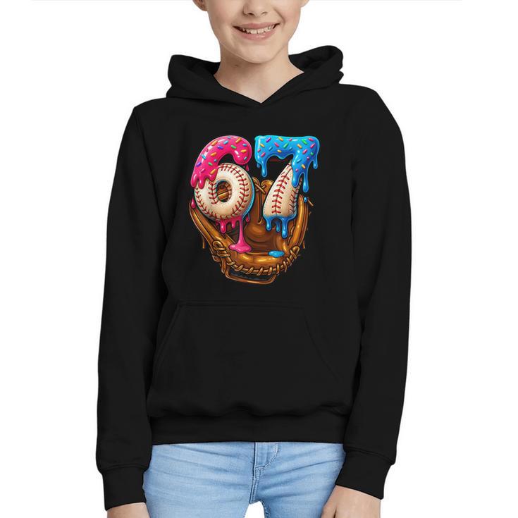 Baseball Drip Ice Cream Number 67 Player Or 67th Birthday Graphic Youth Hoodie