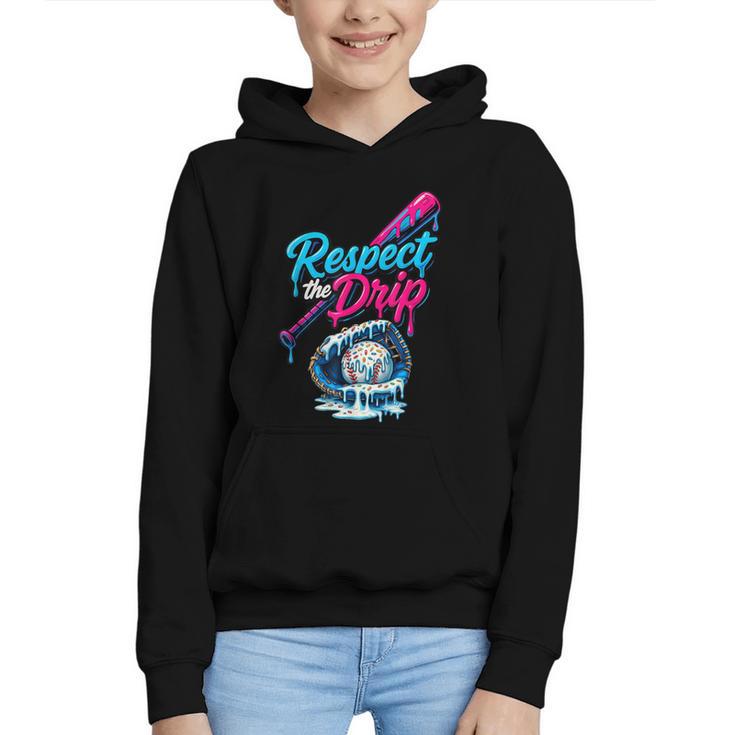 Baseball Drip Ice Cream Sprinkles Youth Boys Baseball Glove Graphic Youth Hoodie