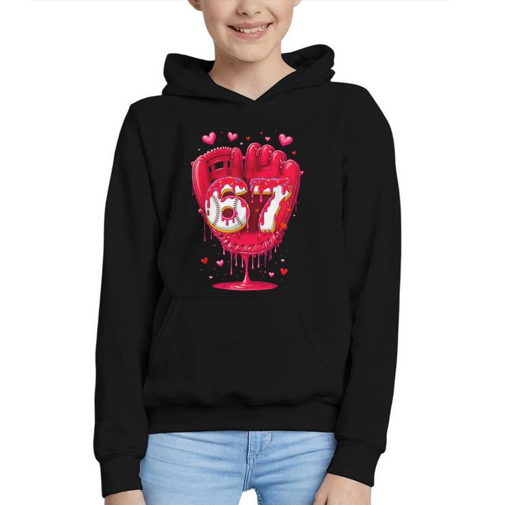 Baseball Drip Ice Cream Valentine Youth Boys Girls Sport Graphic Youth Hoodie