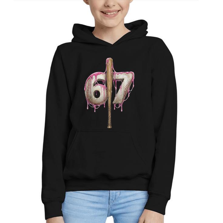 Baseball Drip Number 67 Sports Player Six Seven Meme Fan Graphic Youth Hoodie