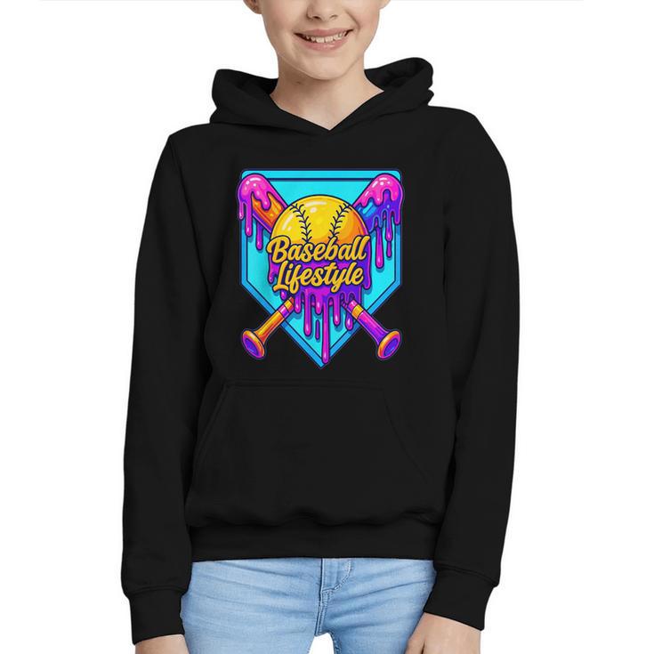 Baseball Drip Outfit Boys Ice Cream Drip Baseball Lifestyle Graphic Youth Hoodie