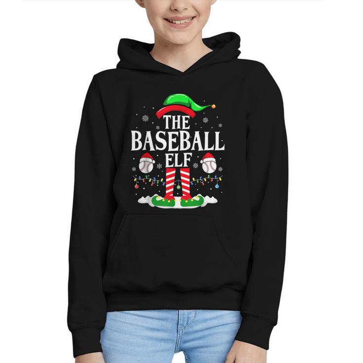 The Baseball Elf Christmas Sport Lovers Xmas Elf Graphic Youth Hoodie