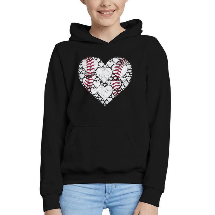 Baseball Heart Love Game Sports Fan Game Day Graphic Youth Hoodie
