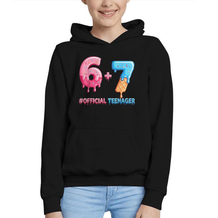 Baseball Ice Cream Drip 67 Official Teenager 13th Birthday Graphic Youth Hoodie