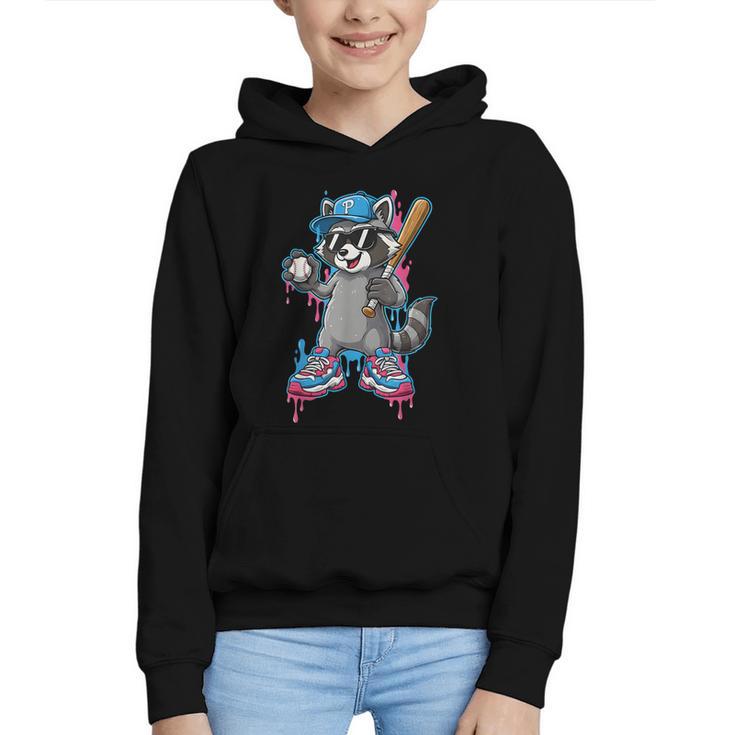 Baseball Ice Cream Drip For Boys And Girls Batter Game Day Graphic Youth Hoodie