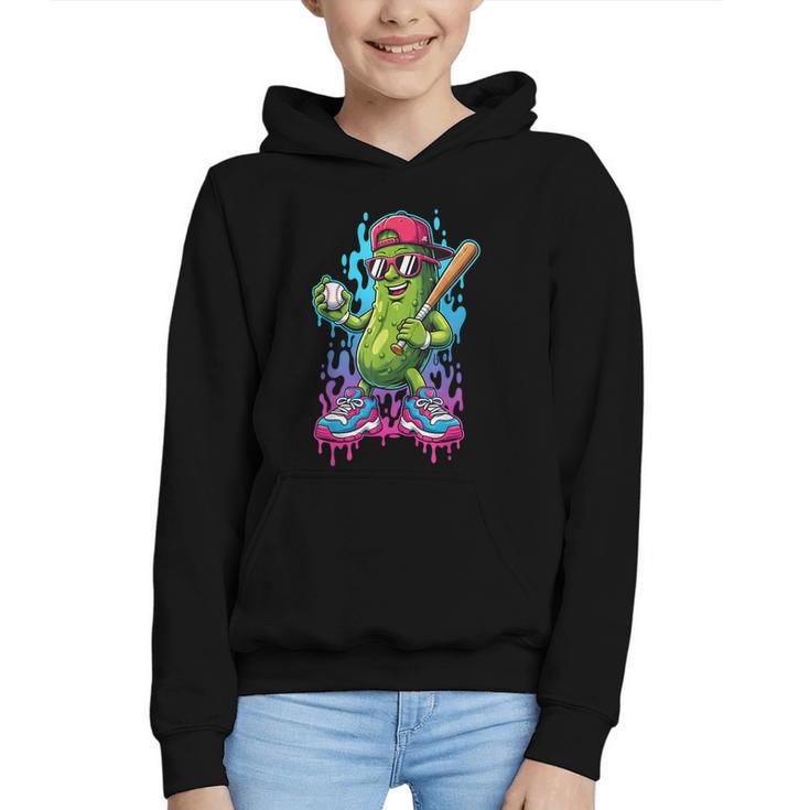 Baseball Ice Cream Drip Boys And Girls Batter Game Day Graphic Youth Hoodie